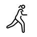 woman running: facing right