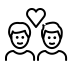 couple with heart: man, man