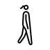 woman walking: facing right