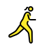 woman running: facing right