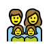 family: man, woman, girl, girl