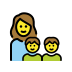 family: woman, boy, boy