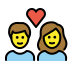 couple with heart: woman, man
