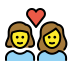 couple with heart: woman, woman